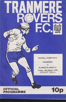 Tranmere Rovers v Plymouth Argyle Match Programme 1978-03-10